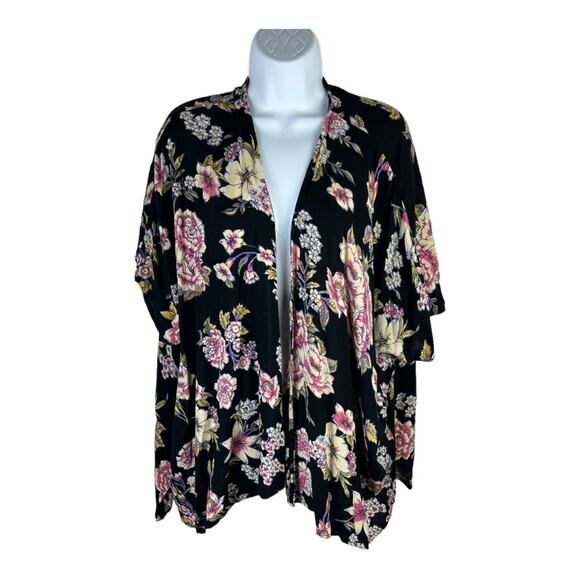 Angie Floral Kimono Top sz M - Picture 1 of 7